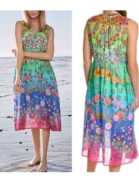 Johnny Was Rainbow Field
Ruffle Tank Dress NWT Sz M